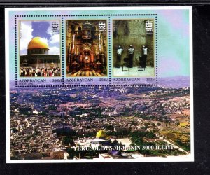 AZERBAIJAN #582 1996 JERUSALEM 3000TH ANNIV. MINT VF NH O.G S/S3