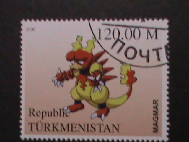 TURKMENISTAN -2000 LOVELY FAMPOUS POKEMON CTO FANCY POSTAL CANCEL VERY FINE