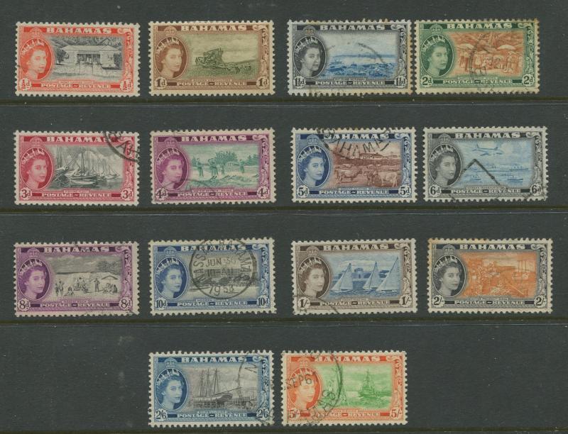 Bahamas  #158-171  Used  1954 Short Set of 14 Stamps