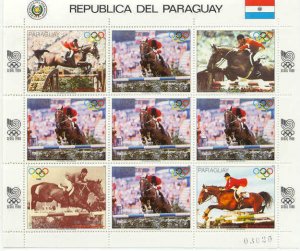 Paraguay Mi.4200 MNH m/s Olympic-88/Horses