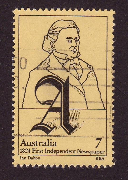 Australia 1974 Sc#599a 7c W.C. Wentworth 150th Ann. Newspapers USED-F-VF-NH.