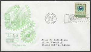 SC#114 5¢ United Nations: Symbol of Industries FDC (1963) Addressed