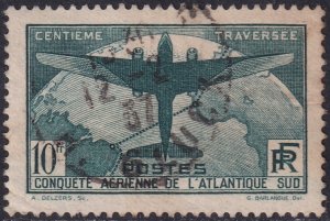 France 1936 Sc C17 air post used toned wrinkle on right side