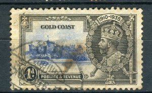 GOLD COAST; 1935 early GV Silver Jubilee issue used 1d. Postmark Oda