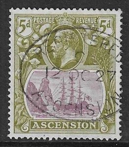 ASCENSION 1927 Badge of St Helena 5d purple - 41725