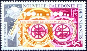 New Caledonia 1974 Sc#C119 CENTENARY OF UNIVERSAL POSTAL UNION (UPU) Single MNH