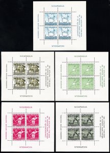 Nicaragua Stamps # C296-308 MNH XF Rare Set Of Sheetlets Scott Value $450.00