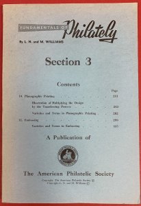 Fundamentals of Philately, Section 3, by L.N. and M. Williams