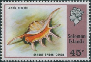 Solomon Islands 1976 SG317 45c Orange Spider Conch shell MLH