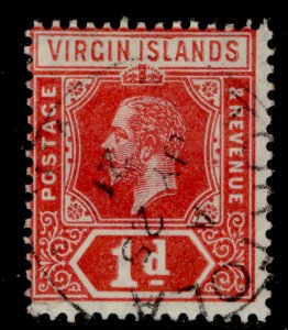 BRITISH VIRGIN ISLANDS GV SG70, 1d deep-red, USED. Cat £11. CDS