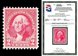 Scott 707 1932 2c Carmine Rose Washington Mint Graded Superb 98 NH with PSE CERT