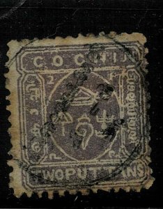 COCHIN INDIA 1894 2 put Deep Violet USED