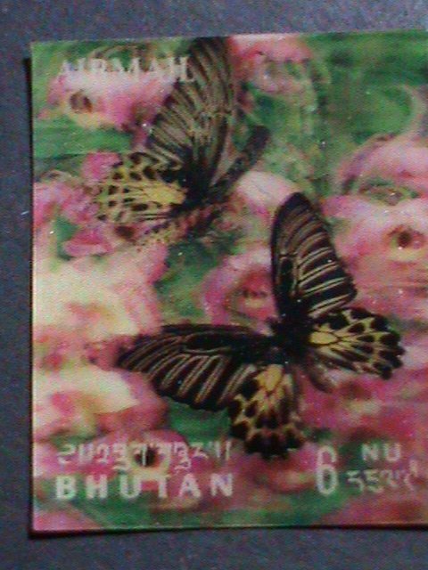 ​BHUTAN 1969 SC#101G COLORFUL BEAUTIFUL LOVELY BUTTERFLIES -3D MNH VF LAST ONE