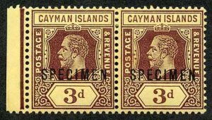 Cayman Is SG45as 3d Pair Opt SPECIMEN m/m (some toning)