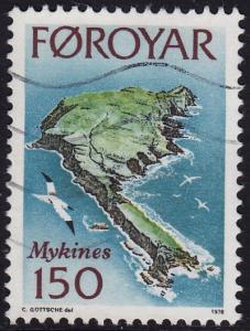 Faroe Islands - 1978 - Scott #34 - used - Mykines Island