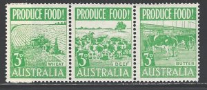 Australia Sc # 250-252a mint never hinged (BC)