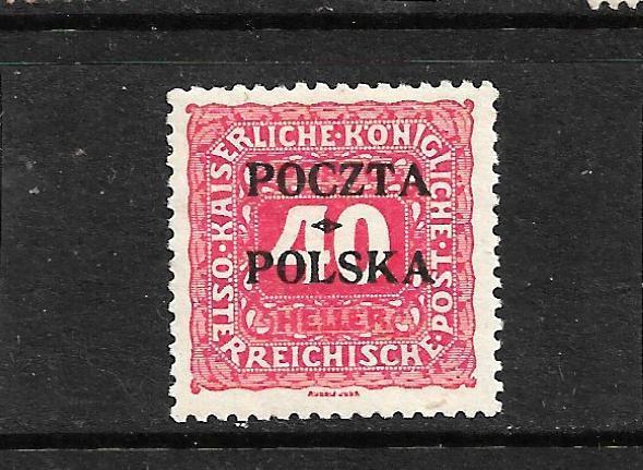 POLAND  1919  40h  ROSE  POSTAGE DUE  MLH  SIGNED       Sc J7