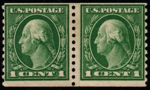 U.S. #443 MNH/LH F-VF PASTE-UP PAIR with Plate #6824