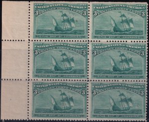 #232 Mint NH, F-VF, Block of 6 with selvage, SE at top (CV $630) (CV $97.5 - ...