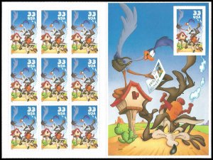 PCBstamps   US #3391 Pane $3.30(10x33c)Road Runner/Wile Coyote, MNH, (7)