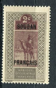 FRENCH COLONIES: SOUDAN 1921 Pictorial Optd. issue Mint hinged 2c. value