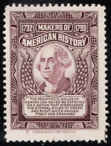 US Cinderella Makers of American History George Washington 1732-1799 MNH