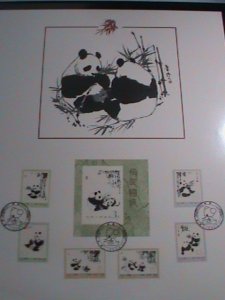 CHINA STAMP 1973 SC#1108-1113-CHINA PANDAS IN LARGE FOLDER WITH FIRST DAY CANCEL