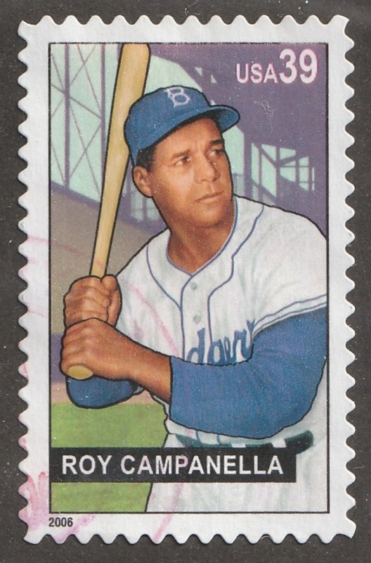 USA, Scott#4080, stamp,  Roy  Campanella, 0.39 cents, used, hinged, baseball