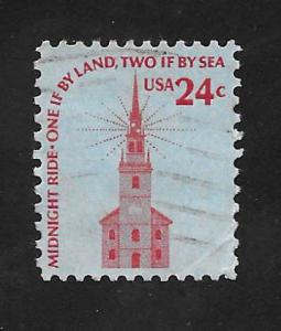 SC# 1603 - (24c) - Old North Church, Boston, used single