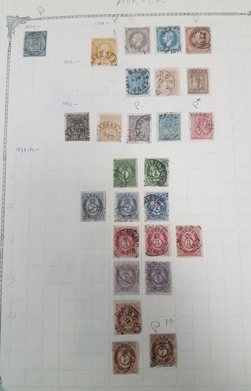 NORWAY Collection 1855-1965 on homemade pages, Mint & Used, Scott $4,523.00