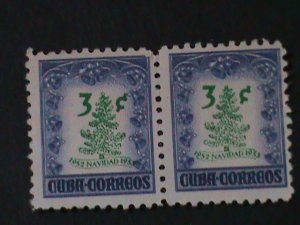 ​CUBA-1952-SC#499-CHRISTMAS TREE-MNH PAIRS-VERY FINE WE SHIP TO WORLDWIDE