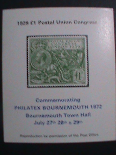 GREAT BRITAIN-1972 PHILATEX BOURNEMOUTH'72 STAMP SHOW  IMPERF -MNH S/S-VF