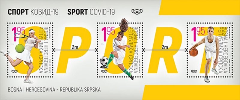 Bosnia and Herzegovina Srpska 2020 MNH Stamps Souvenir Sheet Sc 643 Sport Covid