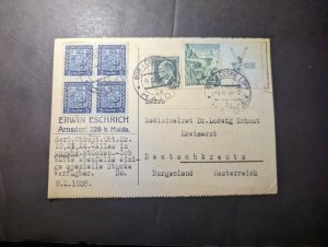 1938 Czechoslovakia Postcard Cover Haida to Deutsckreutz Austria Erwin Eschrich