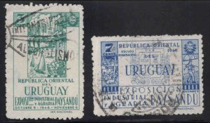 Uruguay Scott 564-565  used 1948 Expo set