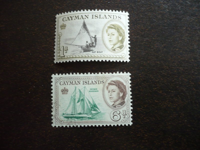 Stamps - Cayman Islands - Scott# 154, 160 - Mint Hinged Part Set of 2 Stamps