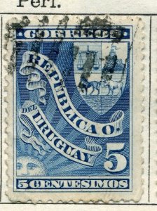 URUGUAY;  1892 early classic issue fine used value 5c.