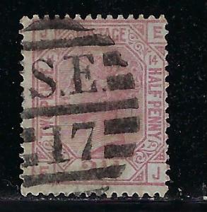 Great Britain Scott # 67, used, plate # 14/EJ