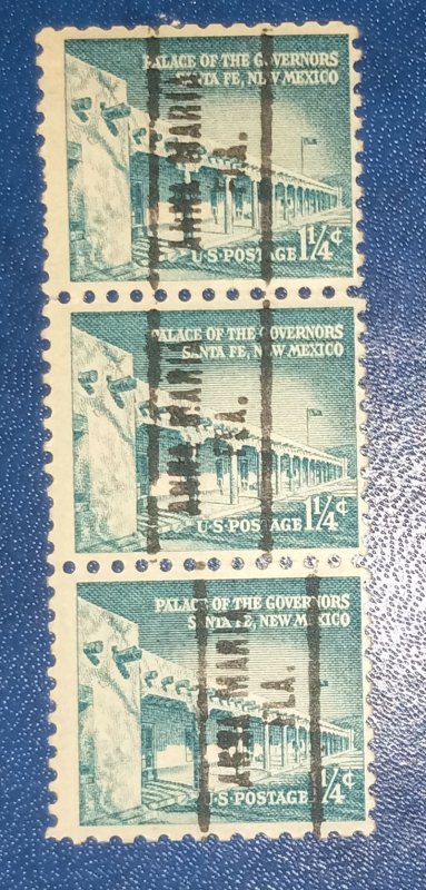 US #1031A Used Precancel Anna Maria Florida Pair / STRIP Of (3) VF 1960