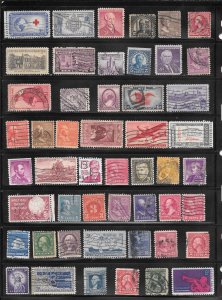 #437 My Page of Used US. Stamps Collection / Lot.