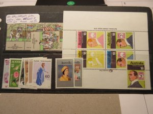 AUSTRALIA  Scott 647, 648, 649, 650, 665a, 666, 655-8, 659-660 MNH Cat $10.75