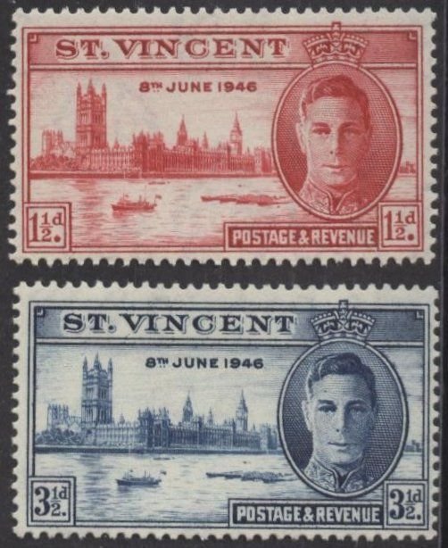 Saint Vincent 152-153 (mlh) Peace issue (1946)