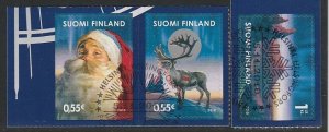 2010 Finland - Sc 1363-1364 - used VF -  1 pr &1 single - Christmas