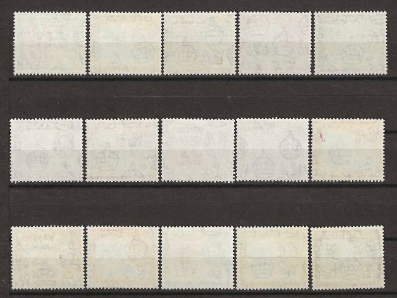 GAMBIA 1953/59 SG 171/185 MNH
