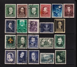 Austria - 21 Post-war commemoratives, cat. $ 51.05