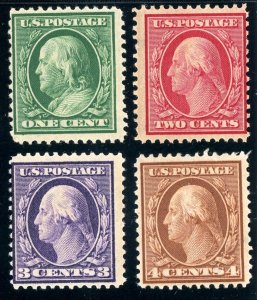 USAstamps Unused FVF US 1908 Issue Scott 331- 332, 333-334 OG MNH SCV $194