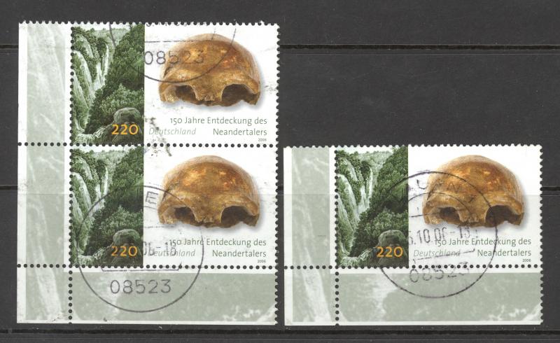 Germany Sc#2388 Used Lot/3 2006 Discovery of Neanderthal Man Bones 150th