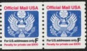 US Stamp Scott #O144 MNH - Official F Rate Coil Pair