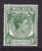 Singapore-Sc#8- id9-unused og NH 8c green KGVI-1952-