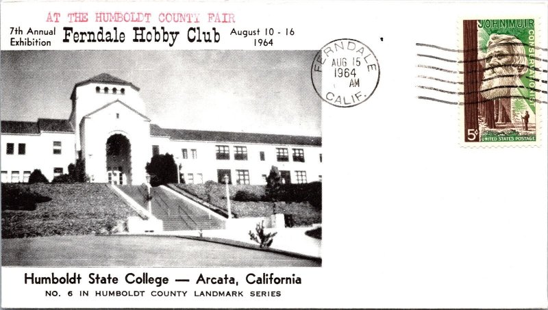 US SPECIAL EVENT CACHETED COVER HUMBOLDT STATE COLLEGE AT ARCATA CALIFORNIA 1964